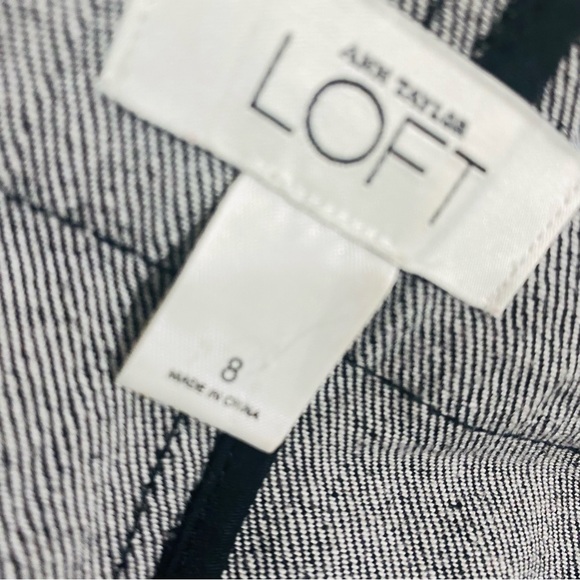 Ann Taylor LOFT Cropped Open Front Denim Jacket Black Fitted Detailed Size 8 EUC - Picture 10 of 12